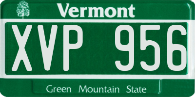 VT license plate XVP956