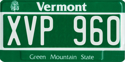 VT license plate XVP960