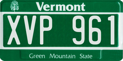 VT license plate XVP961
