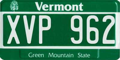 VT license plate XVP962