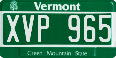 VT license plate XVP965