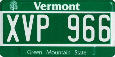 VT license plate XVP966