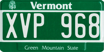 VT license plate XVP968