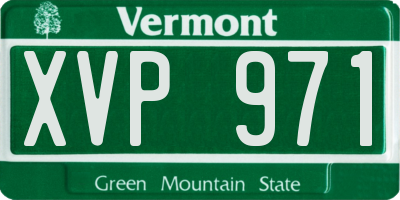 VT license plate XVP971