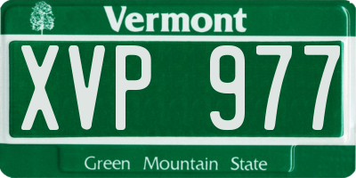 VT license plate XVP977