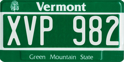 VT license plate XVP982