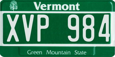 VT license plate XVP984