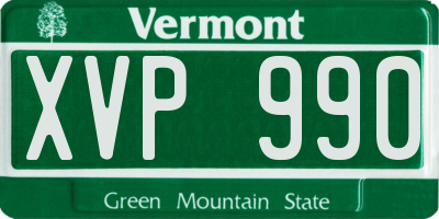 VT license plate XVP990