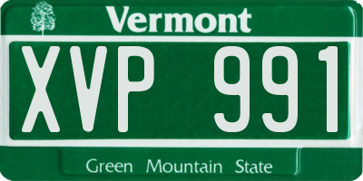 VT license plate XVP991