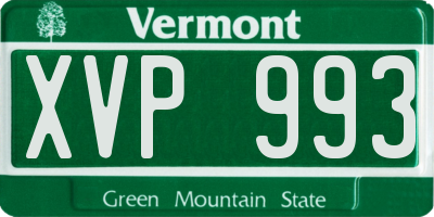 VT license plate XVP993