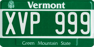VT license plate XVP999