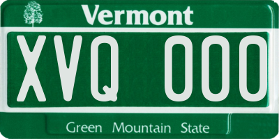 VT license plate XVQ000