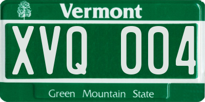 VT license plate XVQ004