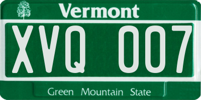 VT license plate XVQ007
