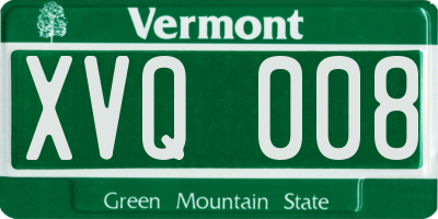 VT license plate XVQ008