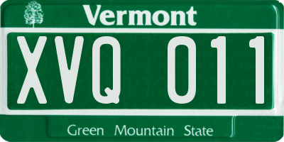 VT license plate XVQ011