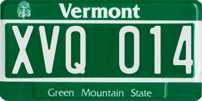 VT license plate XVQ014