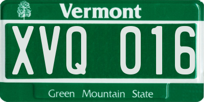 VT license plate XVQ016