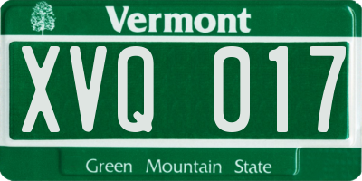 VT license plate XVQ017