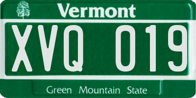 VT license plate XVQ019