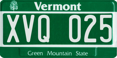 VT license plate XVQ025