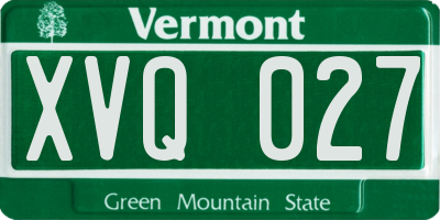 VT license plate XVQ027
