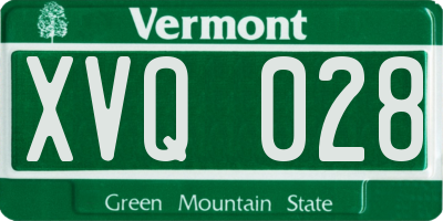 VT license plate XVQ028