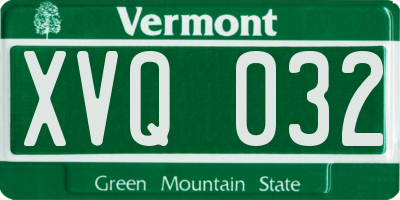 VT license plate XVQ032