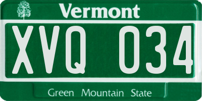 VT license plate XVQ034