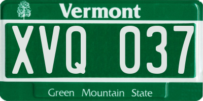 VT license plate XVQ037