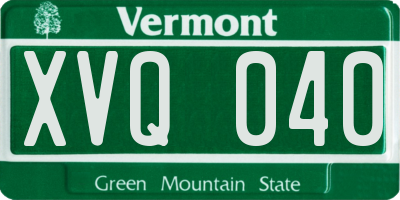 VT license plate XVQ040