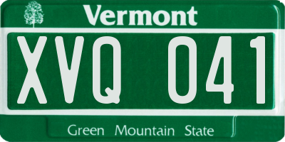 VT license plate XVQ041