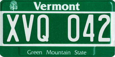 VT license plate XVQ042