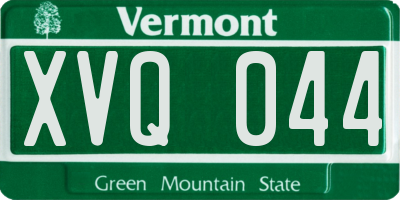 VT license plate XVQ044