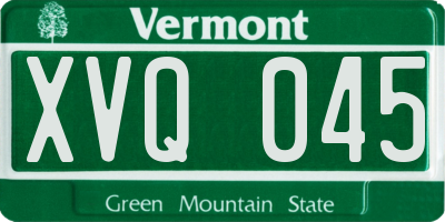 VT license plate XVQ045