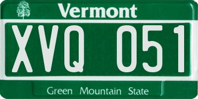 VT license plate XVQ051