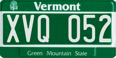 VT license plate XVQ052