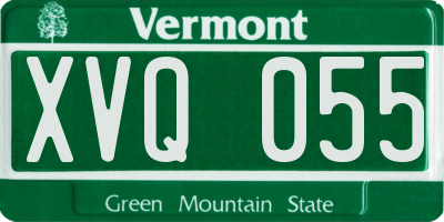 VT license plate XVQ055
