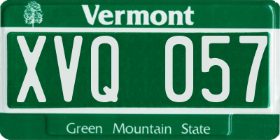VT license plate XVQ057