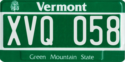 VT license plate XVQ058
