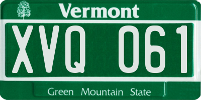 VT license plate XVQ061