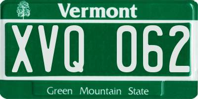 VT license plate XVQ062