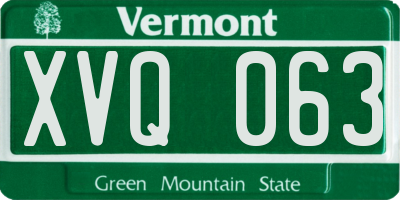 VT license plate XVQ063