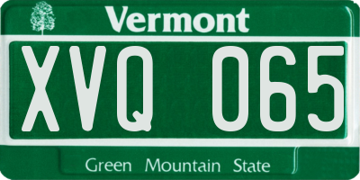VT license plate XVQ065