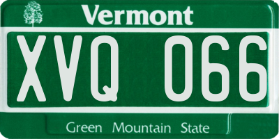 VT license plate XVQ066