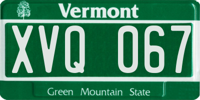 VT license plate XVQ067
