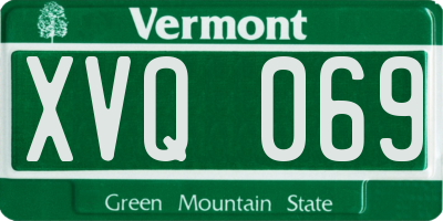 VT license plate XVQ069