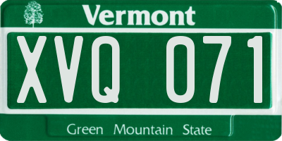 VT license plate XVQ071