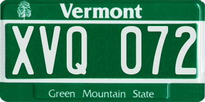 VT license plate XVQ072