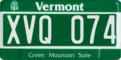 VT license plate XVQ074